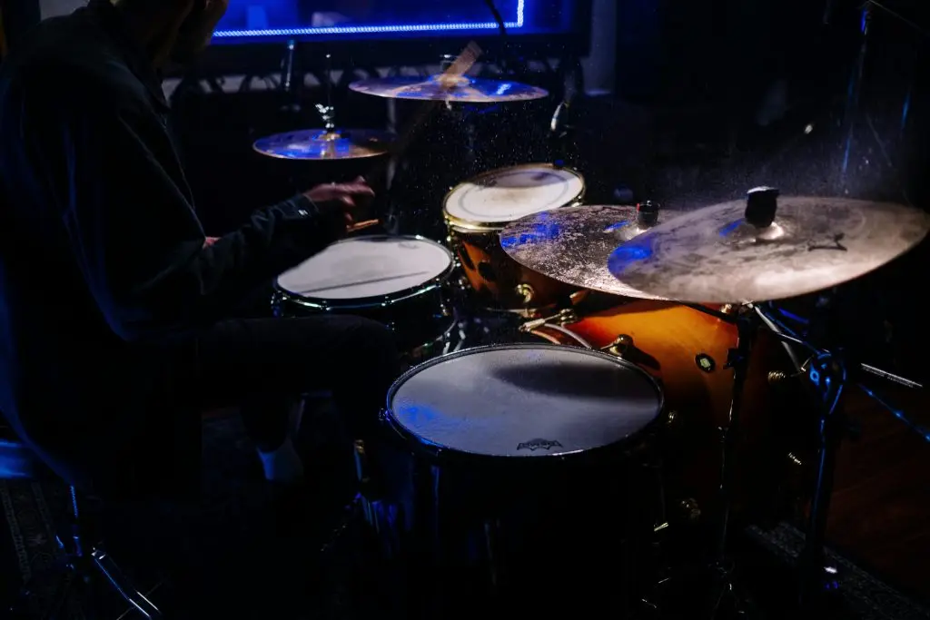 Man Playing the Drum Set